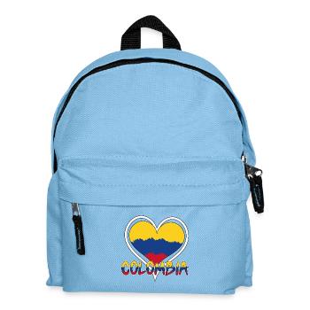 Patriotisches Herz Liebe Kolumbianische Flagge Kolumbien - Kinder Rucksack - Hellblau - Vorne