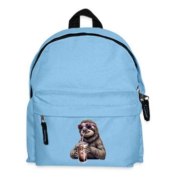 Faultier Eiskaffee  - Kinder Rucksack - Hellblau - Vorne