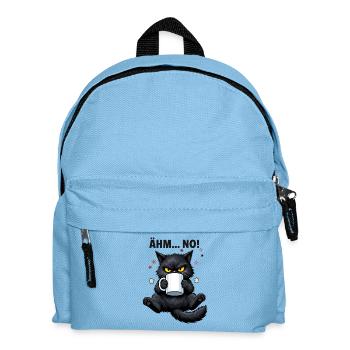Morgenmuffel Katze mit Kaffee Ähm No - Kinder Rucksack - Hellblau - Vorne