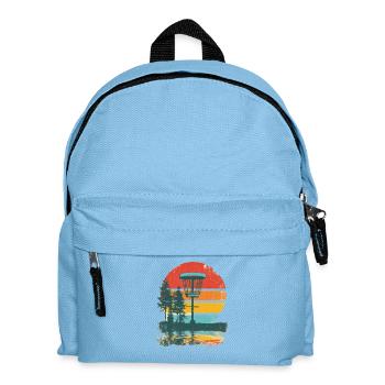 Disc Golf Putter Korb Retro Vintage Sonnenuntergan - Kinder Rucksack - Hellblau - Vorne