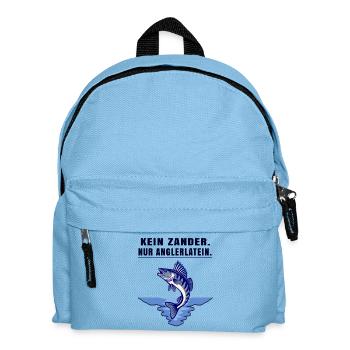 Anglerlatein Spruch – Zander Angler Motiv - Kinder Rucksack - Hellblau - Vorne