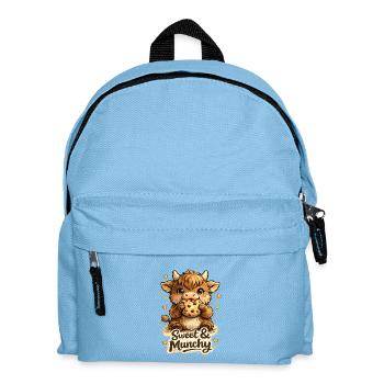 Cute Plush Ox with Cookie - Kids' Backpack - light blue - Front