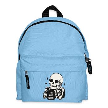 Too Tired To Exist Skeleton Coffee Mug - Kids' Backpack - light blue - Front