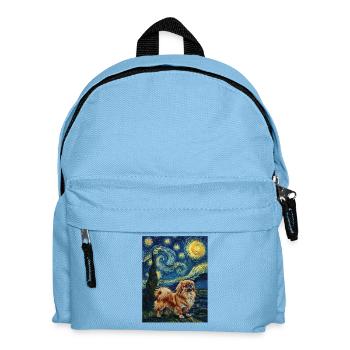 Pekingese Starry Night - Peke Dog Mom Dad Lap Dog - Kids' Backpack - light blue - Front
