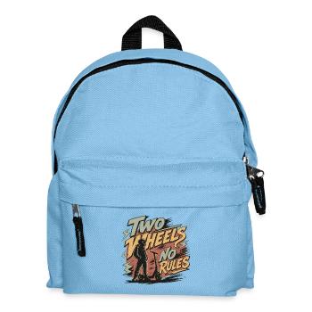 Two Wheels No Rules | Scooter Riders - Kids' Backpack - light blue - Front