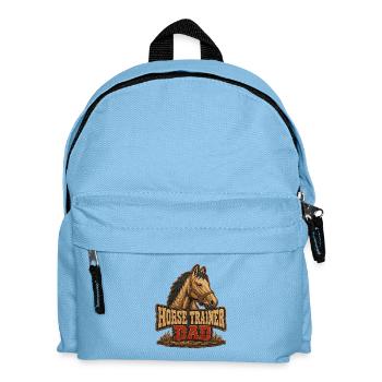 Horse Trainer Dad, Rugged Barn Equestrian Father's - Kids' Backpack - light blue - Front
