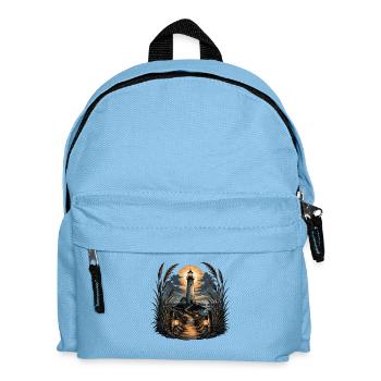 Lighthouse on the evening path - Kids' Backpack - light blue - Front