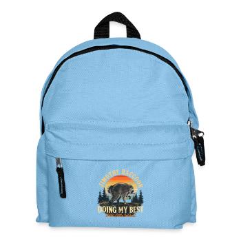 Retro Raccoon Sarcasm Doing My Best - Kids' Backpack - light blue - Front