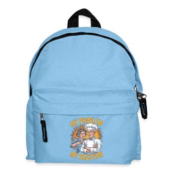 Restaurant Chef My Problem My Pictogram Dad Mom - Kids' Backpack - light blue - Front
