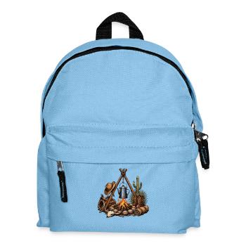 Desert Campfire Western Motif - Kids' Backpack - light blue - Front