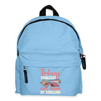 Muscheln sammeln Strand Urlaub Geschenk Spruch - Kinder Rucksack - Hellblau - Vorne
