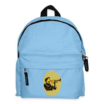 Trompete Fingerabdruck Trompeter Jazz Blasmusik - Kinder Rucksack - Hellblau - Vorne