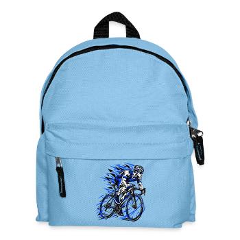Blauer Sprint Radfahrer Grafik - Kinder Rucksack - Hellblau - Vorne