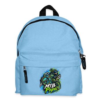 MTB Papa Abenteuerprint Geschenkidee - Kinder Rucksack - Hellblau - Vorne