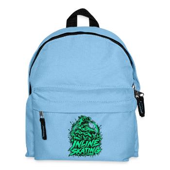 Inline Skating Graffiti mit Inliner im Urban Style - Kinder Rucksack - Hellblau - Vorne