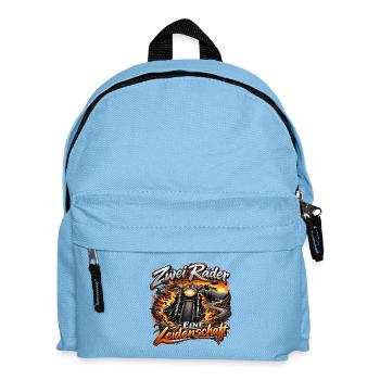 Motorrad - Zwei Räder eine Leidenschaft Biker/in - Kinder Rucksack - Hellblau - Vorne