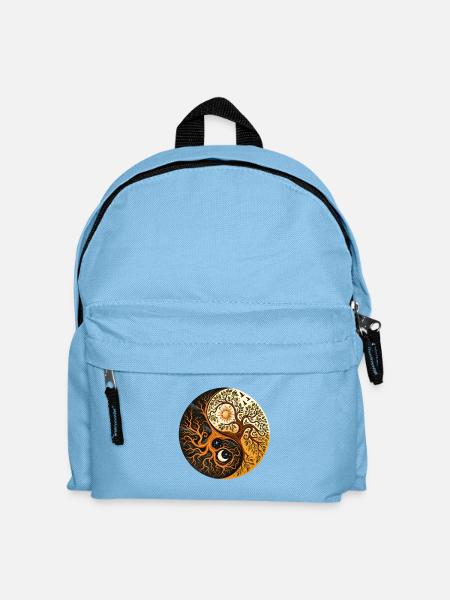 Baum des Lebens Yin Yang – Yoga Balance Meditation - Kinder Rucksack - Hellblau