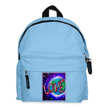 Love im Neon-Kosmos - Kinder Rucksack - Hellblau - Vorne