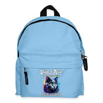 Russisch Blaukatze Mädchen - Kinder Rucksack - Hellblau - Vorne