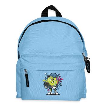  Fröhlicher Tennisspieler Mit Schläger Und Bunten - Kinder Rucksack - Hellblau - Vorne