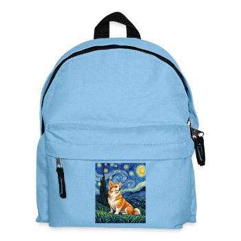 Corgi Sternennacht – lustiger walisischer Corgi-Hundeliebhaber - Kinder Rucksack - Hellblau - Vorne