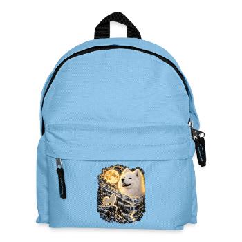 Labrador Hund Mondlicht Bergwelt - Kinder Rucksack - Hellblau - Vorne