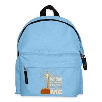 Ich kann alles durch Christus tun - Kinder Rucksack - Hellblau - Vorne
