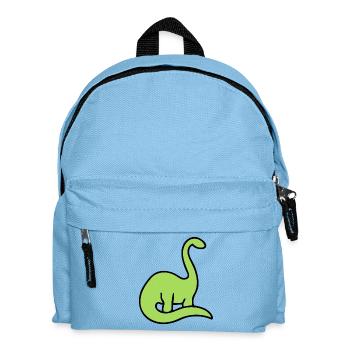 Lime Dino Silhouette auf Schwarz - Kinder Rucksack - Hellblau - Vorne