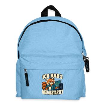 Ich hab’s neu gestartet – IT-Support Admin Spruch - Kinder Rucksack - Hellblau - Vorne