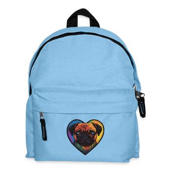 Carlin Chien Coeur Amour - Sac à dos Enfant - bleu clair - Devant