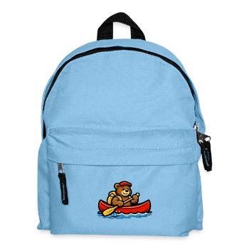 Paddel-Abenteuer-Bär im Kanu - Kinder Rucksack - Hellblau - Vorne