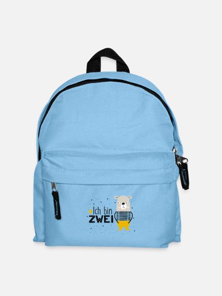 2. Geburtstag, zwei, zweiter, Bär, Birthday - Kinder Rucksack - Hellblau