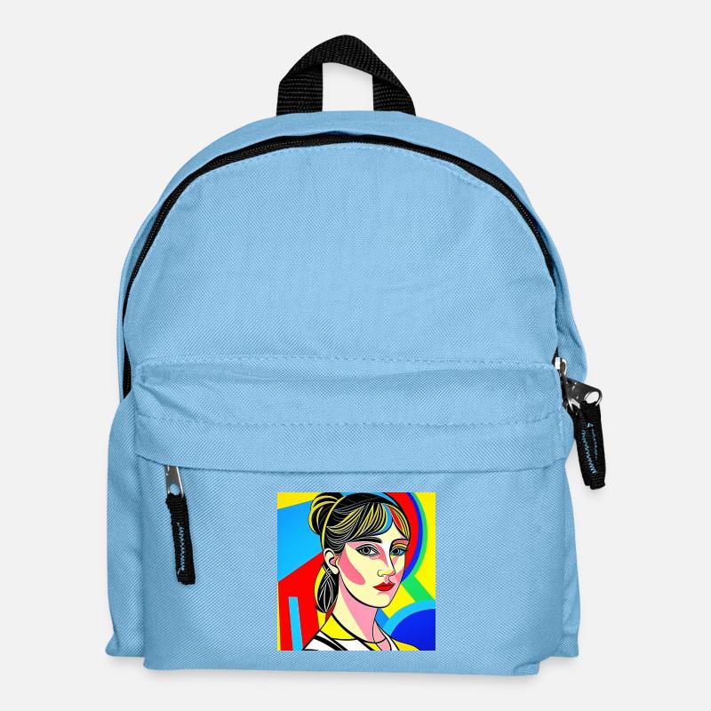 Portrait Pop Coloré - Sac à dos Enfant - bleu clair