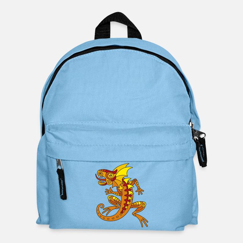 Echse (orange) - Kids' Backpack - light blue