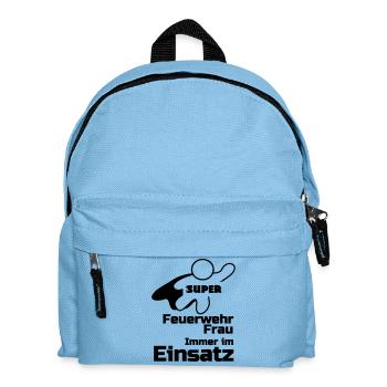 Super Feuerwehrfrau Geschenk - Kinder Rucksack - Hellblau - Vorne