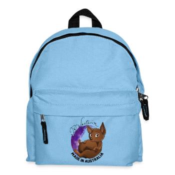 Kelpie Galaxie - Schokolade - Kinder Rucksack - Hellblau - Vorne