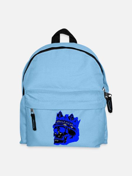 Totenkopf mit Krone - Kinder Rucksack - Hellblau