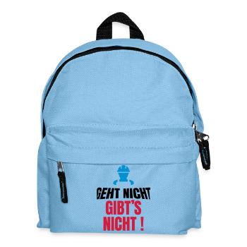 geht nicht gibt's nicht, lustiger Handwerker - Kinder Rucksack - Hellblau - Vorne