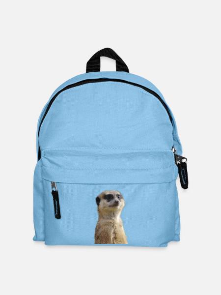 Erdmännchen Foto - Kinder Rucksack - Hellblau