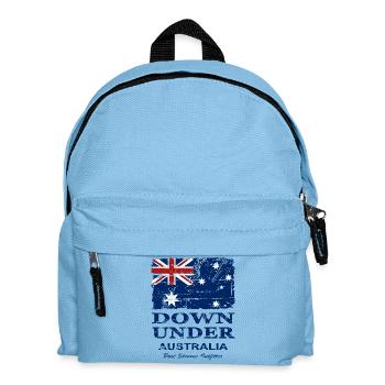 Australien - Down Under - Vintage Look - Kinder Rucksack - Hellblau - Vorne