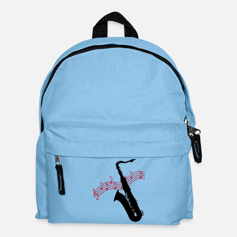 Saxophone / Jazz / Music - Kids' Backpack - light blue