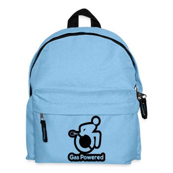 Utilisateur de fauteuil roulant à gaz. Humour # - Sac à dos Enfant - bleu clair - Devant