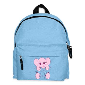 Baby Elefant tragen rosa Elefantenbaby Babyelefant - Kinder Rucksack - Hellblau - Vorne