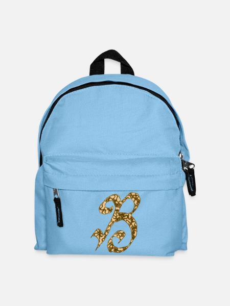 B / Initiale - Kinder Rucksack - Hellblau