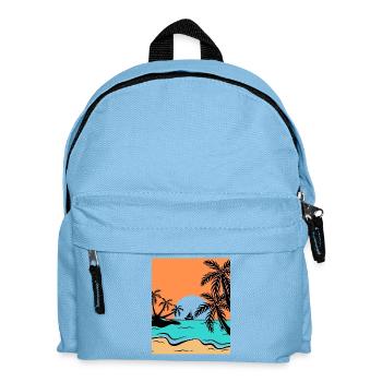 Sérénité tropicale au coucher de soleil - Sac à dos Enfant - bleu clair - Devant