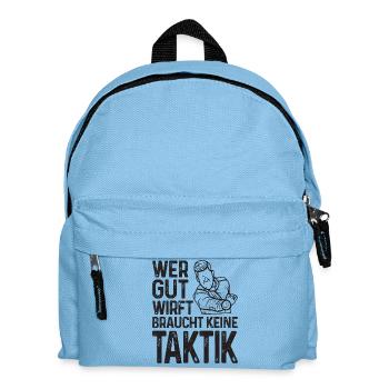 Wer gut legt braucht keine Taktik Bouler Petanque - Kinder Rucksack - Hellblau - Vorne