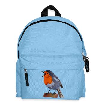 Robin Bird Illustration über Textil - Kinder Rucksack - Hellblau - Vorne