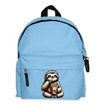 Faultier Popcorn Kino Filmabend - Kinder Rucksack - Hellblau - Vorne