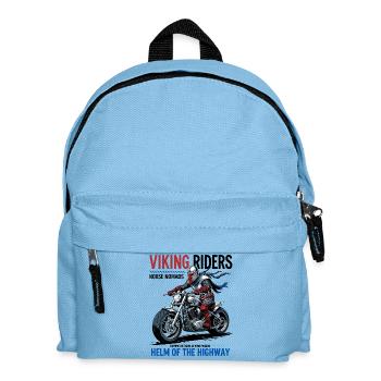 Wikinger Biker - Kinder Rucksack - Hellblau - Vorne