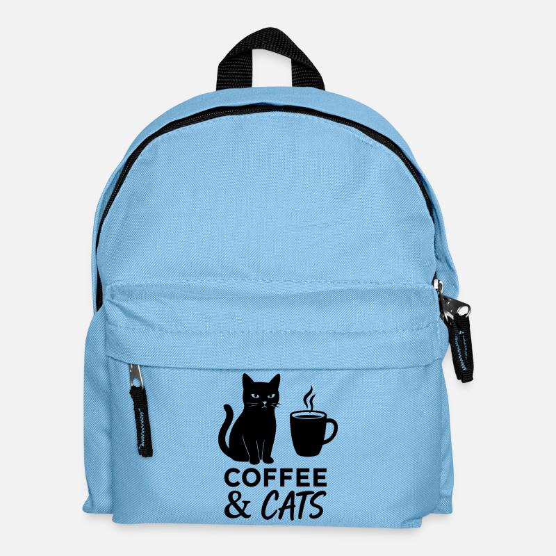 Coffee Cat - Kinder Rucksack - Hellblau